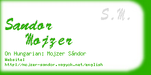 sandor mojzer business card