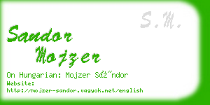 sandor mojzer business card